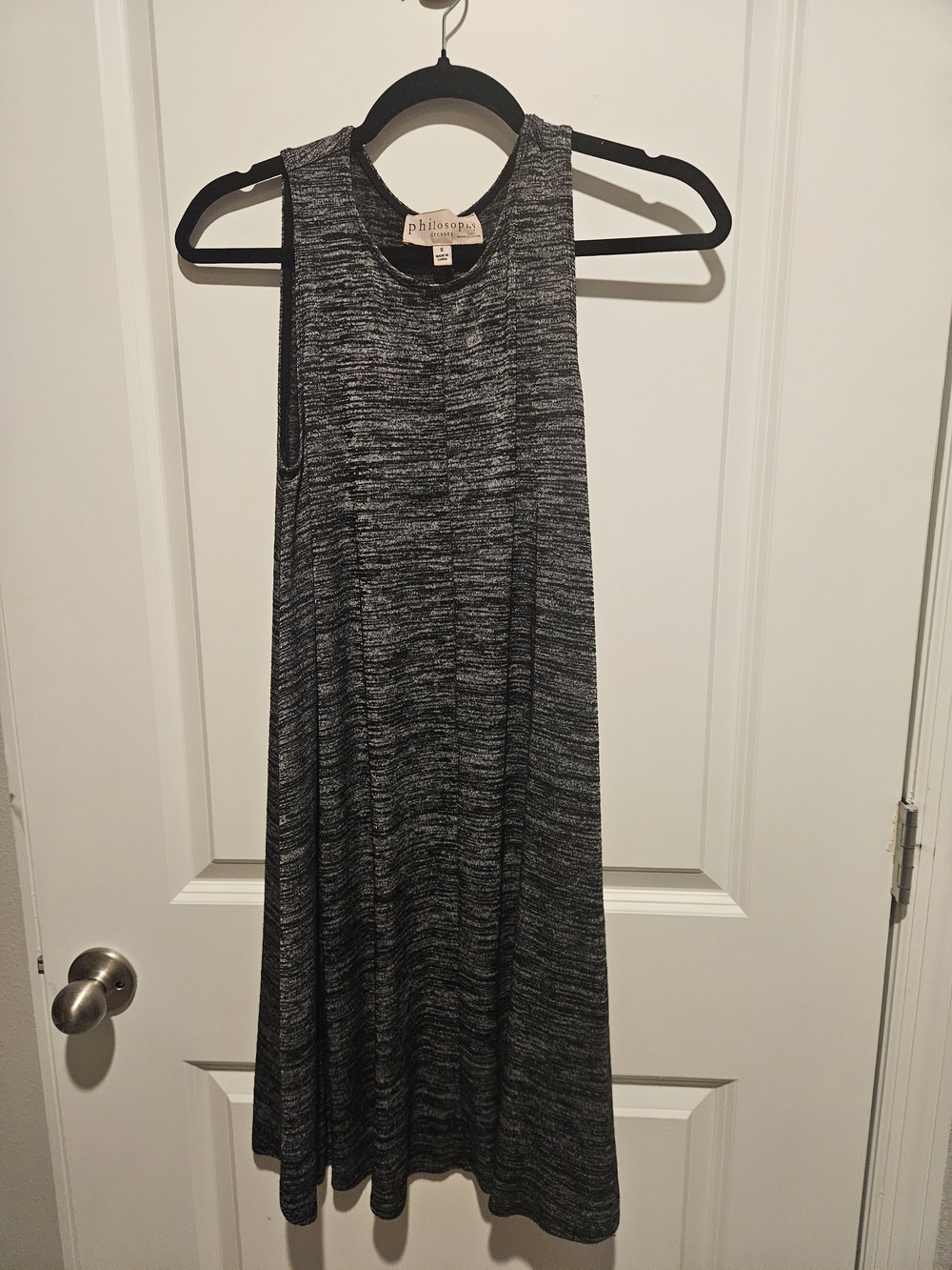 Philosophy Black & Gray Marled Sleeveless Midi Dress